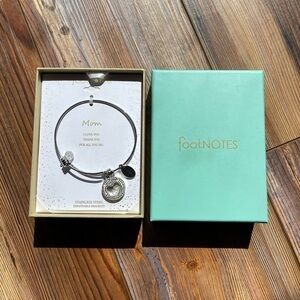 Footnotes Mom Silver Bracelet with Charms